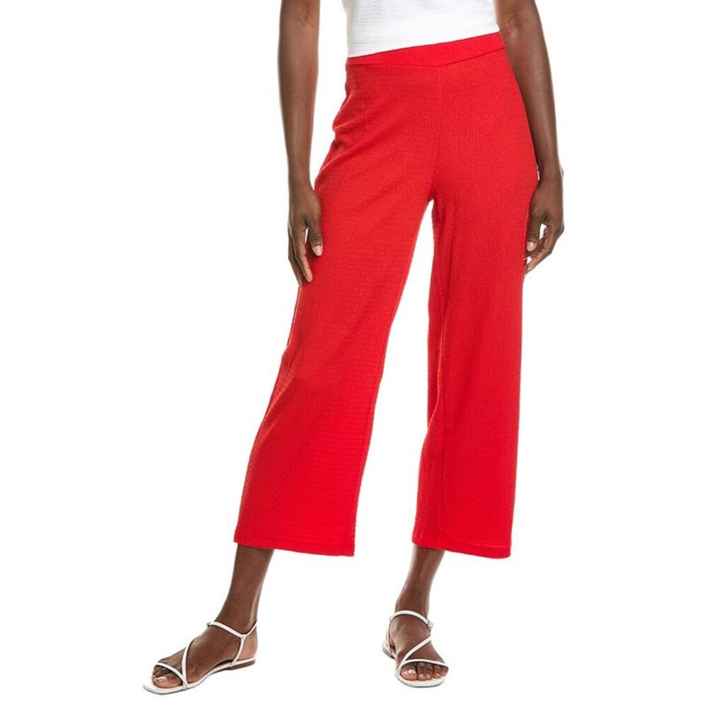 Jones New York Womens Pull-On Wide Leg Crop Pant, Red